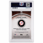 2025 Topps Tribute Single-Player Dual Relics Green Aaron Judge #DRAJ /99 PSA 6