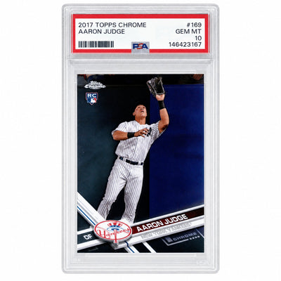 2017 Topps Chrome Catching Aaron Judge #169 PSA 10