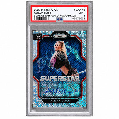 2023 Panini Prizm WWE Superstar Autographs Mojo Prizm Alexa Bliss #SAAXB /25 PSA 9