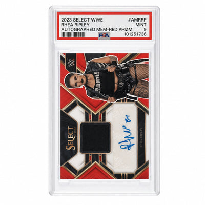 2023 Panini Select WWE Autographed Memorabilia Red Rhea Ripley #AMRRP /49 PSA 9