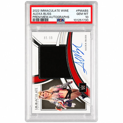2022 Panini Immaculate Collection WWE Premium Memorabilia Autographs Alexa Bliss #PMABS /99 PSA 10