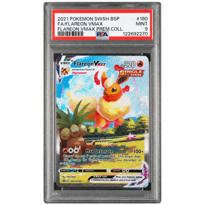 2021 Pokemon Sword and Shield Black Star Promo Premium Collection Flareon Vmax #SWSH180 PSA 9