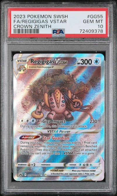 2023 Pokemon Sword and Shield Crown Zenith Galarian Gallery Regigigas Vstar #GG55 PSA 10