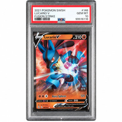 2021 Pokemon Sword and Shield Fusion Strike Lucario V #146 PSA 10