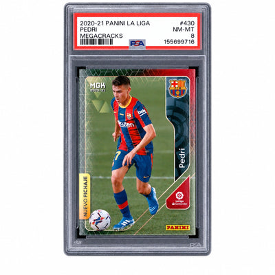 2020 Panini Megacracks La Liga Nuevo Fichaje Pedri #430 PSA 8