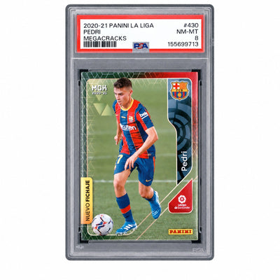 2020 Panini Megacracks La Liga Nuevo Fichaje Pedri #430 PSA 8