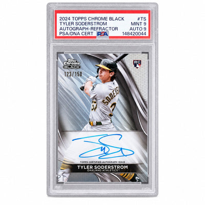 2024 Topps Chrome Black Autographs Autograph-Refractor Tyler Soderstrom #TS /150 PSA 9