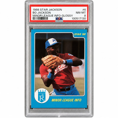 1988 Star Bo Jackson Minor League Info-Glossy Bo Jackson #6 PSA 8