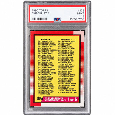1990 Topps Checklist 1 #128 PSA 9