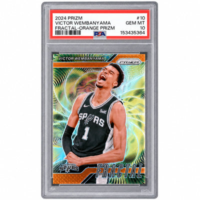 2024 Panini Prizm Fractal Orange Prizm Victor Wembanyama #10 /49 PSA 10