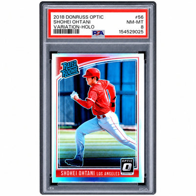2018 Donruss Optic Running Variation Holo Prizm Shohei Ohtani #56 PSA 8