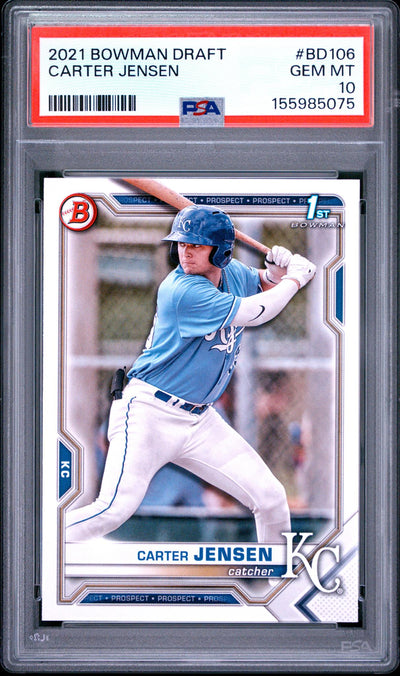 2021 Bowman Draft Carter Jensen #BD106 PSA 10