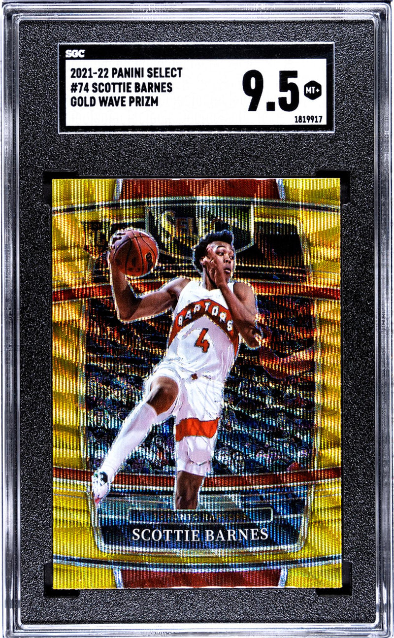 2021 Select #74 Scottie Barnes Gold Wave Prizm SGC 9.5