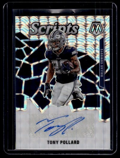 2020 Panini Mosaic Scripts Prizm Tony Pollard #S25 Auto