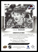 2024 Upper Deck SP Authentic MD-CM Cale Makar Marks of Distinction /25 Colorado Auto