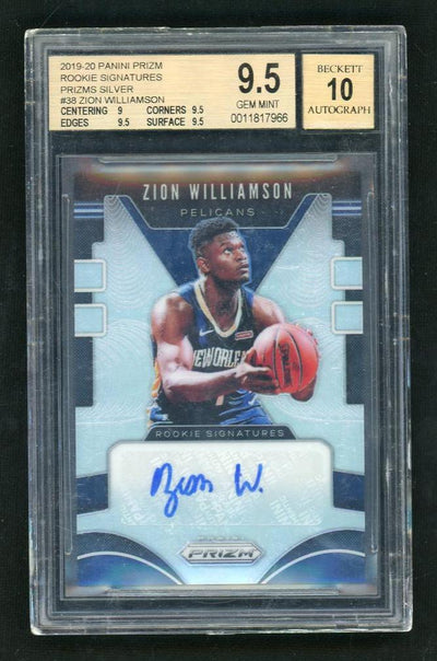 2019 Panini Prizm Rookie Signatures Silver Prizm Zion Williamson #RS-ZWL BGS 9.5