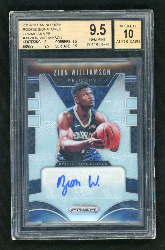 2019 Panini Prizm Rookie Signatures Silver Prizm Zion Williamson #RS-ZWL BGS 9.5