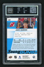 2019 Upper Deck Young Guns 201 Jack Hughes Young Guns Rookie Arena 9.5 Mint Devils