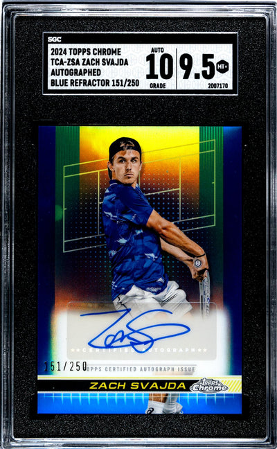 2024 Topps Chrome Blue Refractor Zach Svajda #TCA-ZSA Auto /250 SGC 9.5 Auto 10