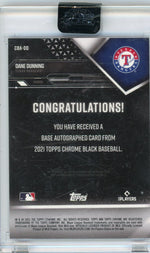 2021 Topps Chrome Black Dane Dunning #CBA-DD RC Auto