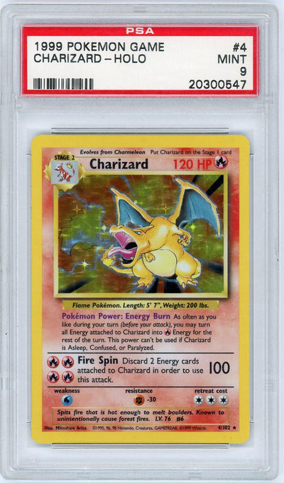 1999 Pokemon Base Set Holo Charizard #4 PSA 9