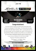 2023 Upper Deck Black Diamond Jewels Tristen Robins #JD-TR Auto /99