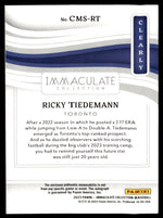 2023 Panini Immaculate Clearly Ricky Tiedemann #CMS-RT Patch Auto /99