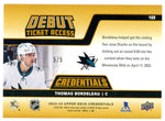 2022 Upper Deck Credentials Debut Thomas Bordeleau #169 /5