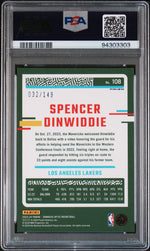 2023 Panini Donruss Optic Lime Green Spencer Dinwiddie #108 /149 PSA 10