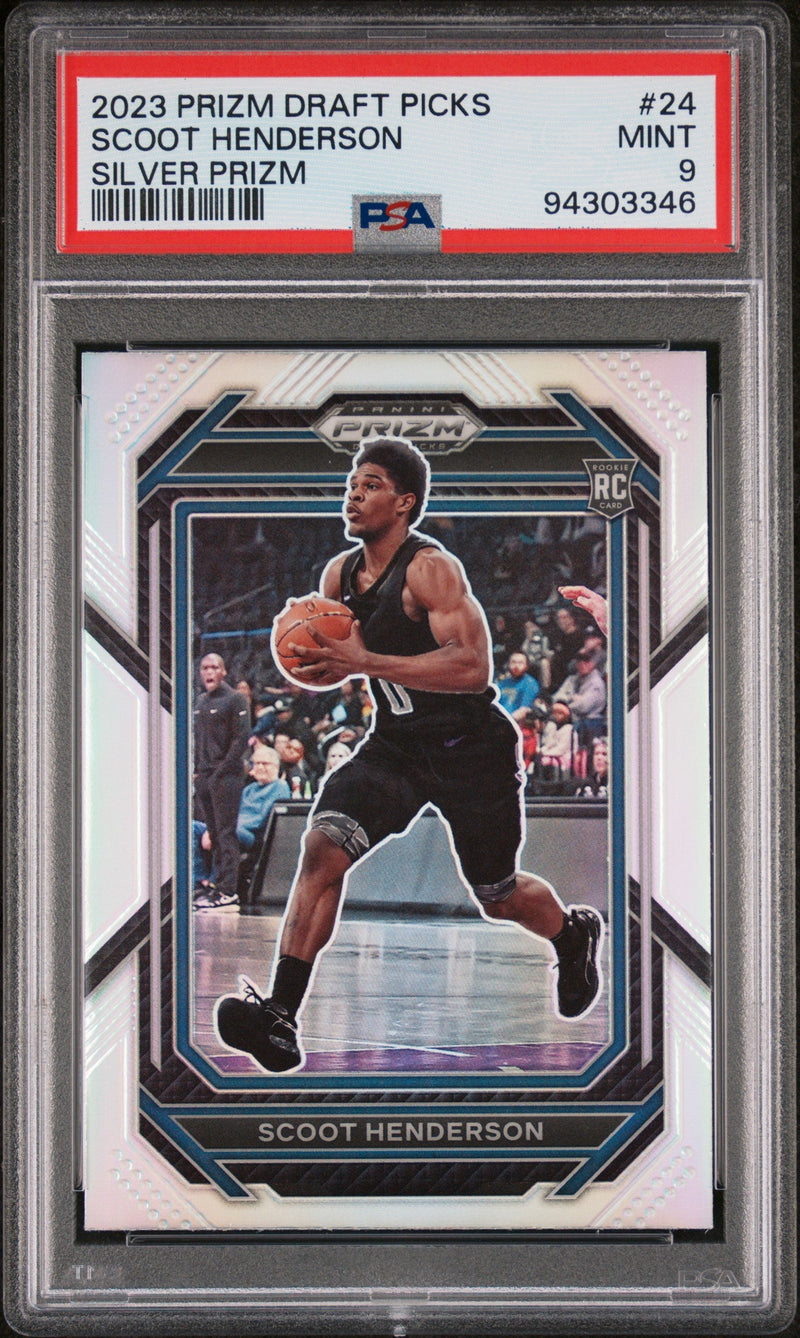 2023 Panini Prizm Draft Picks Silver Prizm Scoot Henderson #24 RC PSA 9