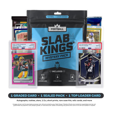 Slab Kings Plus - NFL Football Mystery Pack Graded Slab + Sealed Pack + Bonus Card