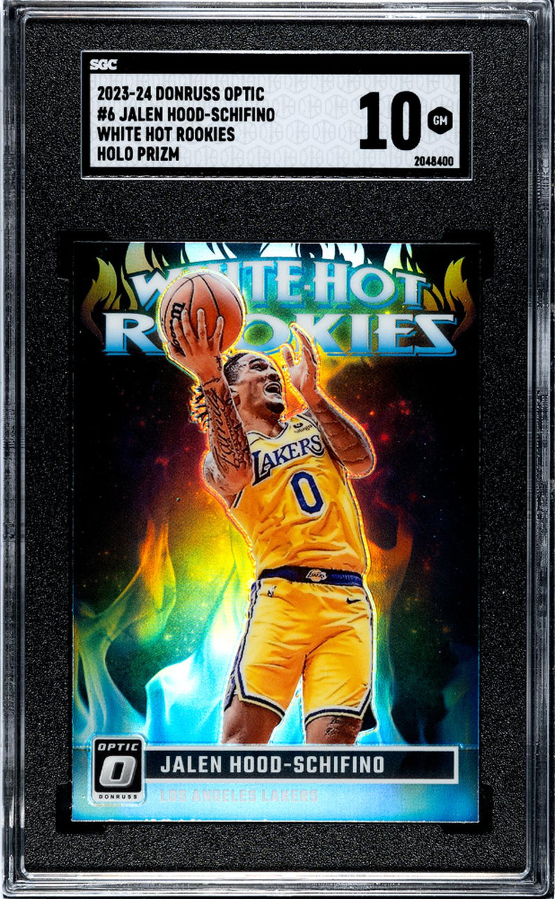 2023-24 Donruss Optic White Hot Rookies Holo Jalen Hood-Schifino #6 SGC 10