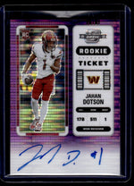 2022 Panini Contenders Optic 121 Jahan Dotson Rookie Ticket Prizm Rookie /21 Commanders Auto