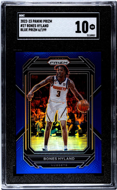 2022-23 Panini Prizm Blue Prizm Bones Hyland #27 /199 SGC 10