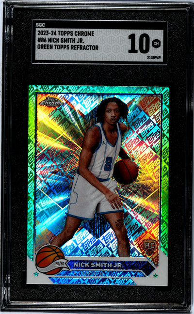 2023 Topps Chrome Green Refractor Nick Smith Jr. #86 RC SGC 10