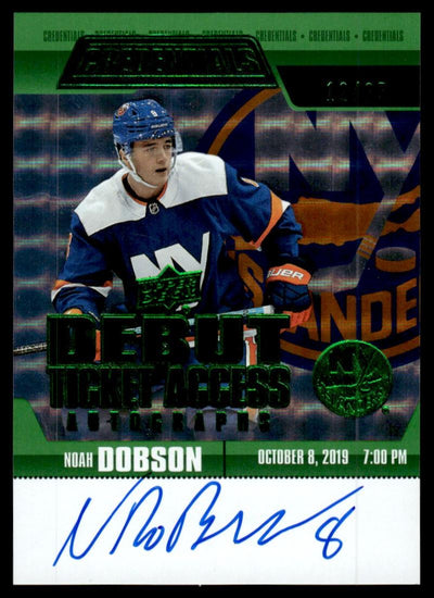 2019 Upper Deck Credentials RTAA-ND Noah Dobson Debut Ticket Access Rookie /199 VG New York Islanders Auto