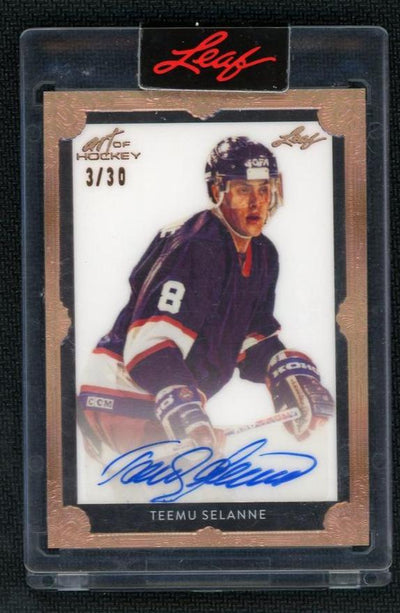 2021 Leaf Art of Hockey BA-TS1 Teemu Selanne Art of Hockey /30 Auto