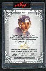 2021 Leaf Art of Hockey BA-TS1 Teemu Selanne Art of Hockey /30 Auto