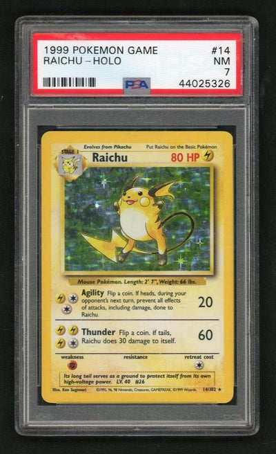 1999 Pokemon Base Set Holo Raichu #14 PSA 7