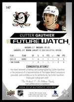 2024 Upper Deck SP Authentic 147 Cutter Gauthier Future Watch /199 Ducks Auto
