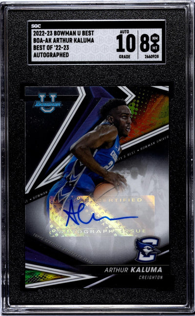 2022-23 Bowman U Best Arthur Kaluma #BOA-AK Auto SGC 8 Auto 10