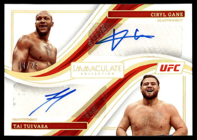 2023 Panini Immaculate Collection DA-CT Ciryl Gane Tai Tuivasa /25 Auto