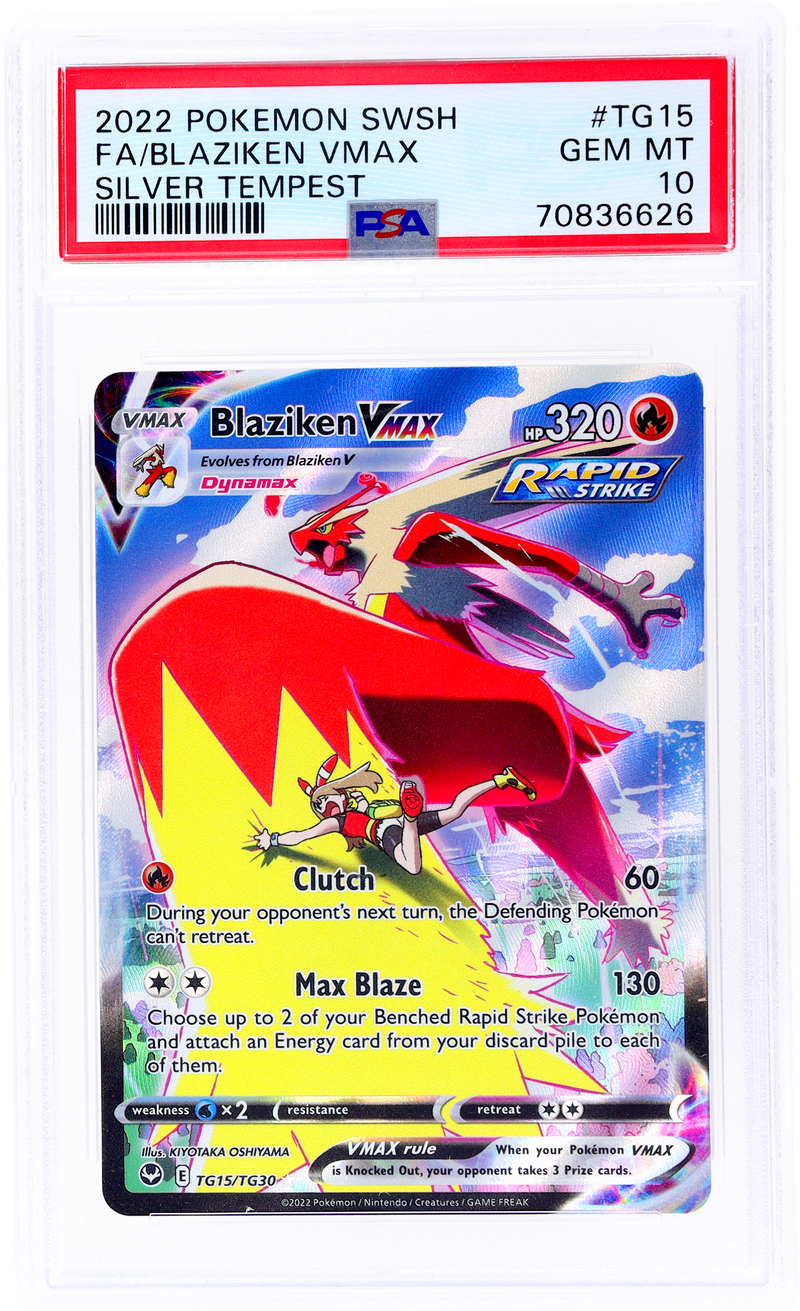 2022 Pokemon Sword and Shield Silver Tempest Trainer Gallery Blaziken Vmax #TG15 PSA 10