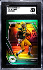 2021 Panini Prizm Draft Picks Green Prizm Trey Lance #120 RC SGC 8