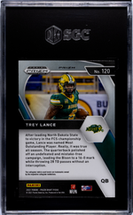 2021 Panini Prizm Draft Picks Green Prizm Trey Lance #120 RC SGC 8