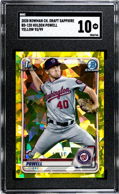 2020 Bowman Chrome #BD-120 Holden Powell Draft Sapphire /99 SGC 10