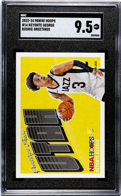 2023 Panini Hoops Rookie Greetings Keyonte George #14 RC SGC 9.5