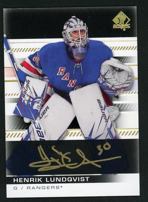 2019 Upper Deck SP Authentic 33 Henrik Lundqvist Rangers Auto