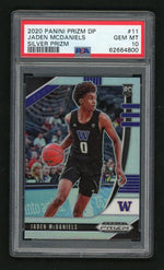 2020 Panini Prizm Draft Picks Silver Prizm Jaden Mcdaniels #11 PSA 10