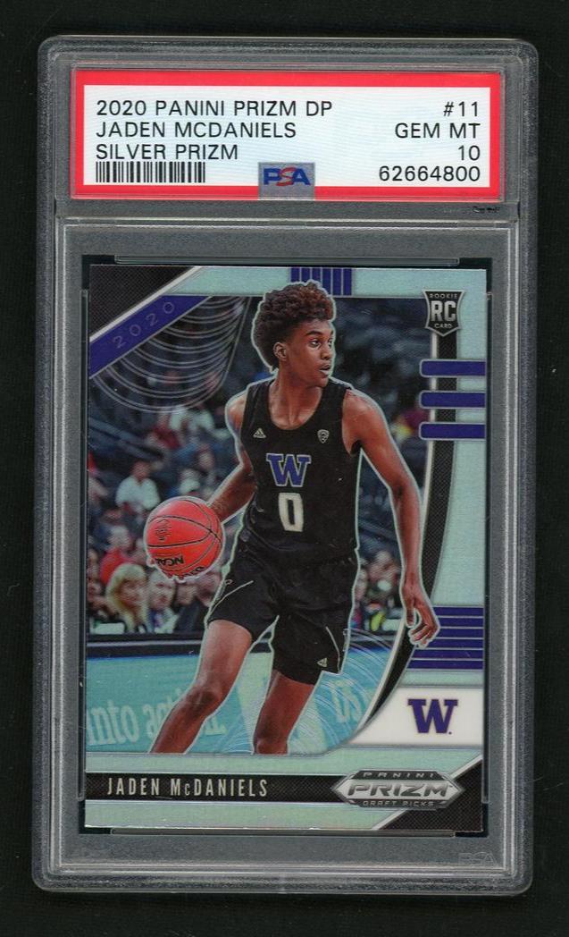 2020 Panini Prizm Draft Picks Silver Prizm Jaden Mcdaniels #11 PSA 10